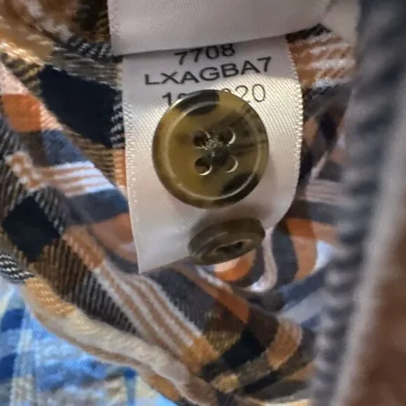 Aeropostale plaid flannel button down shirt hoodie Mens Size Large - Picture 10 of 12